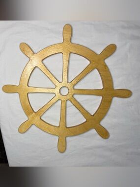 Gold Nautical Ship Wheel Wall Decor